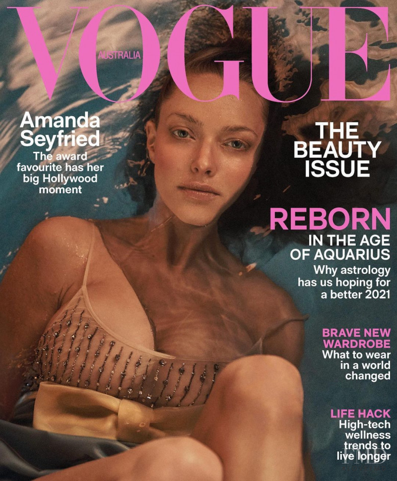Amanda Seyfried featured on the Vogue Australia cover from February 2021