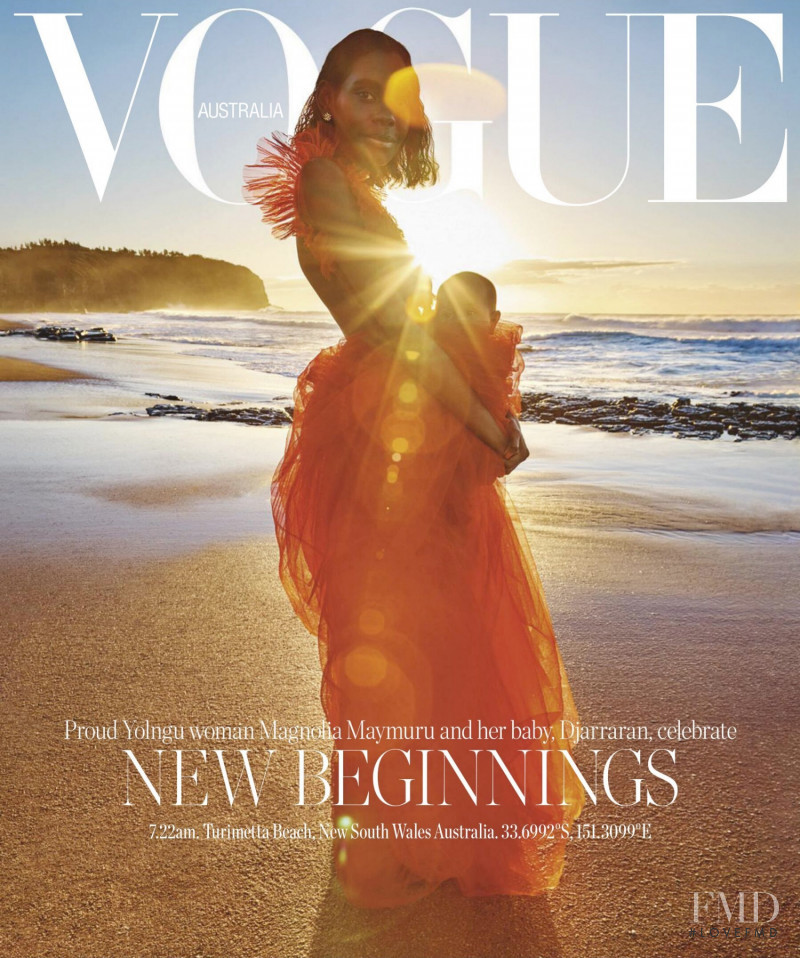 Magnolia Maymuru featured on the Vogue Australia cover from September 2021
