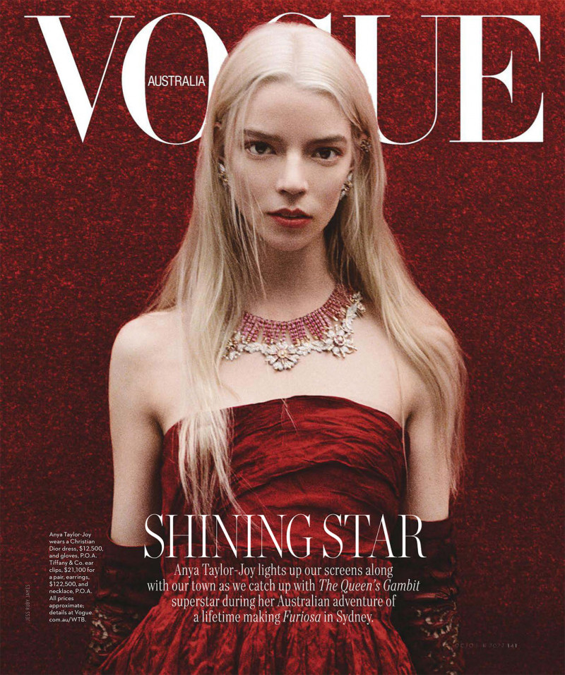 Anya Taylor-Joy featured on the Vogue Australia cover from October 2022
