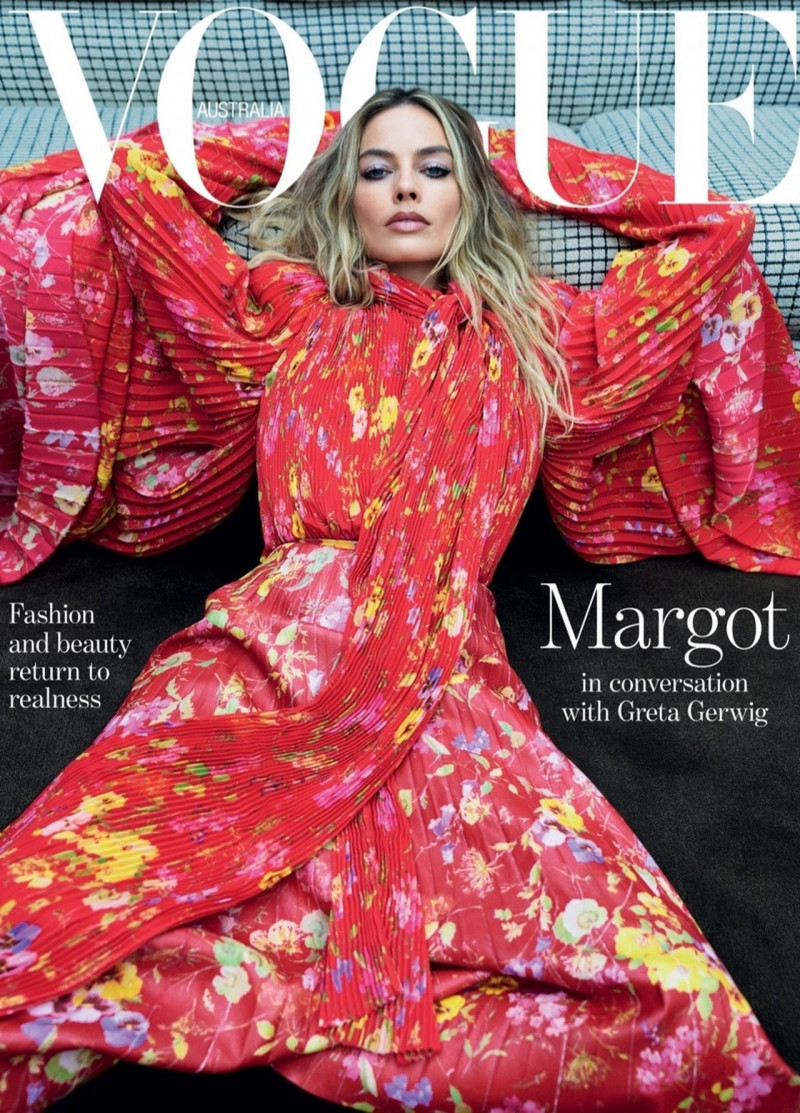 Margot Robbie featured on the Vogue Australia cover from August 2023