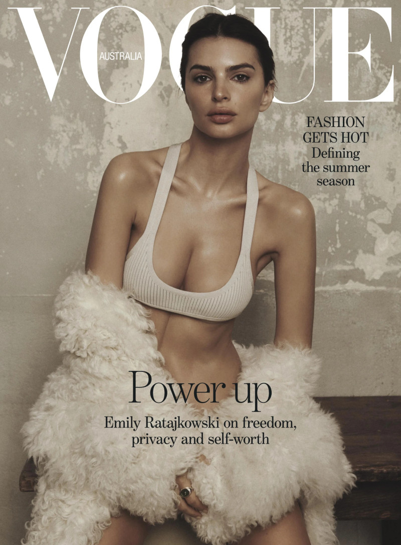 Emily Ratajkowski featured on the Vogue Australia cover from December 2023