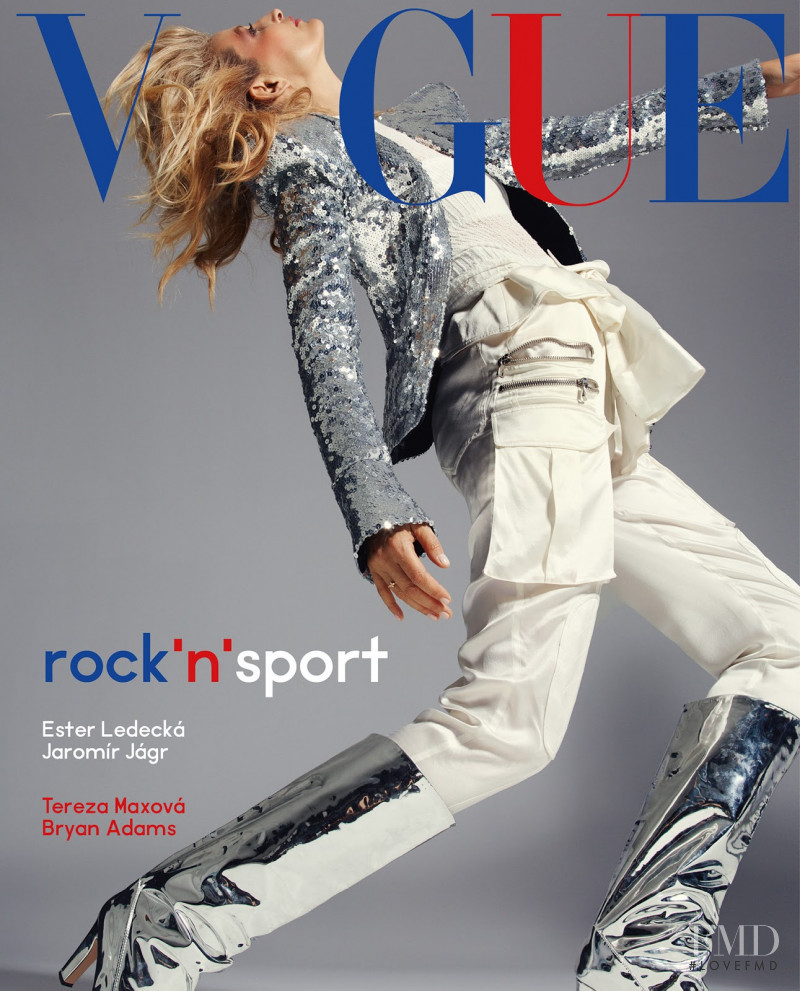 Tereza Maxová featured on the Vogue Czechoslovakia cover from August 2019