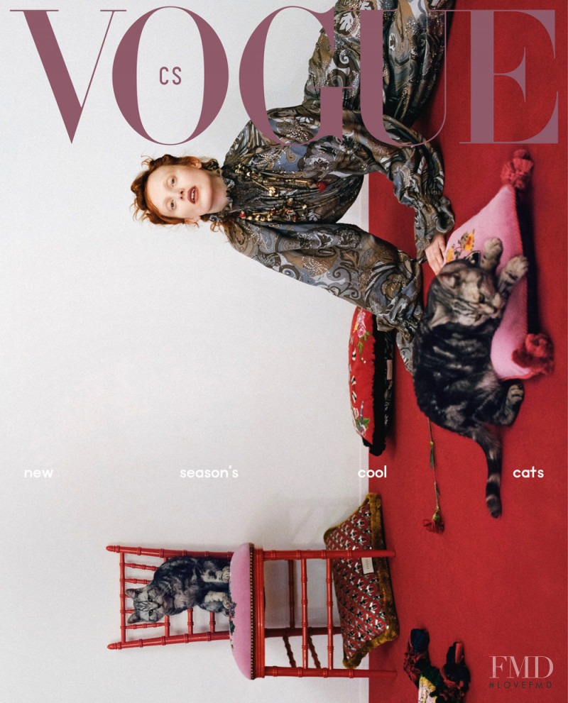 Karen Elson featured on the Vogue Czechoslovakia cover from March 2019