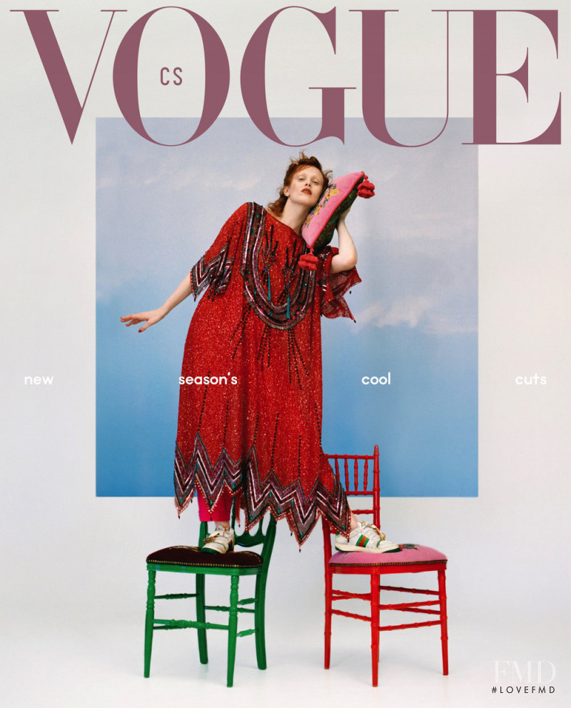 Karen Elson featured on the Vogue Czechoslovakia cover from March 2019