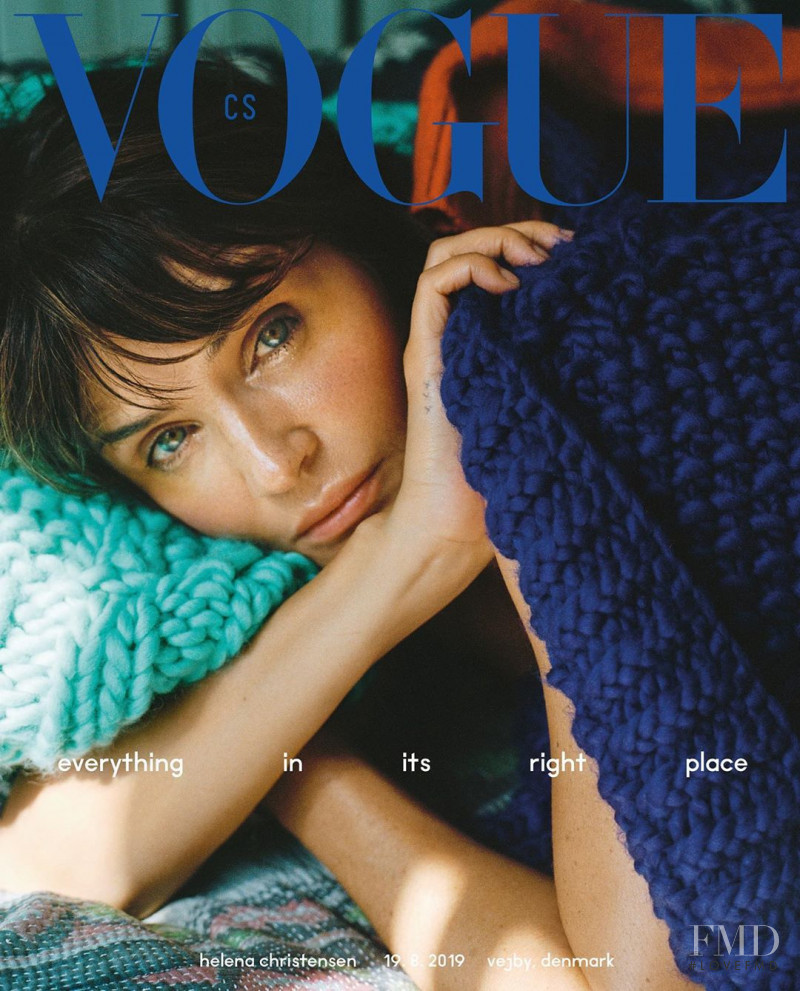 Helena Christensen featured on the Vogue Czechoslovakia cover from October 2019