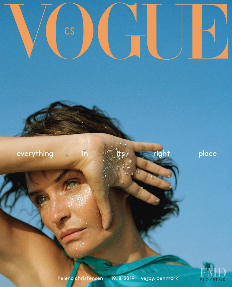 Helena Christensen featured on the Vogue Czechoslovakia cover from October 2019