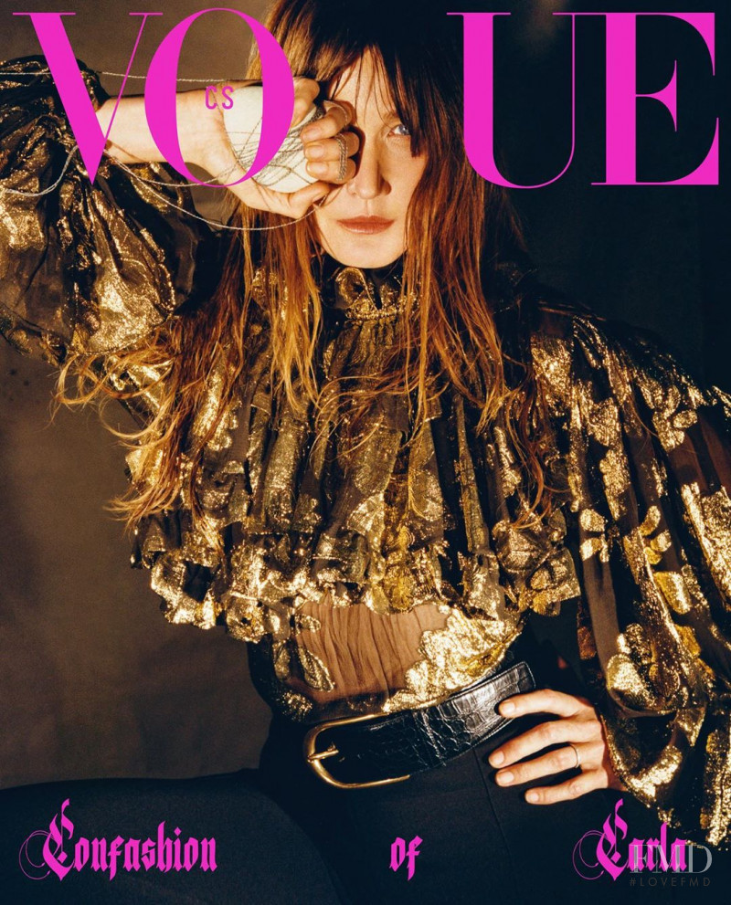 Carla Bruni featured on the Vogue Czechoslovakia cover from February 2020