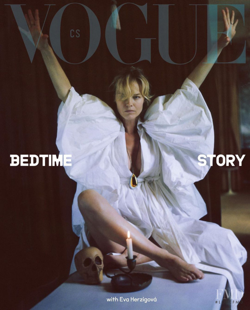 Eva Herzigova featured on the Vogue Czechoslovakia cover from July 2020