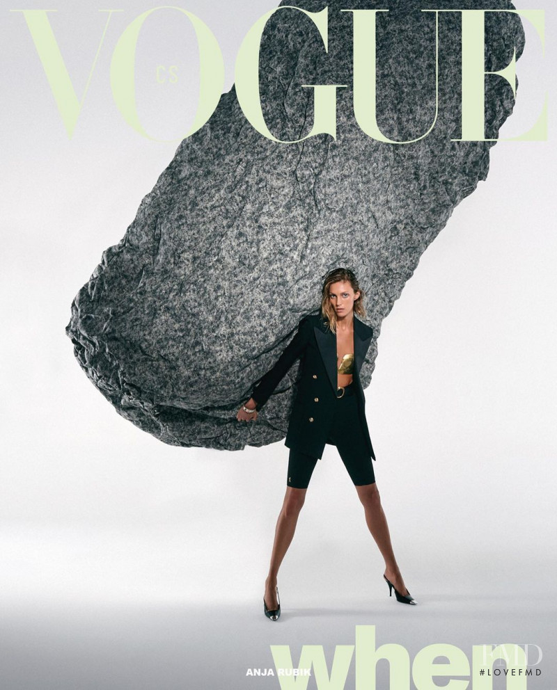 Anja Rubik featured on the Vogue Czechoslovakia cover from February 2021