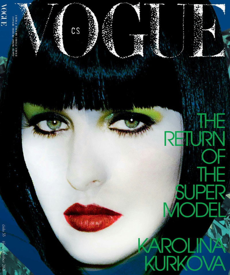 Karolina Kurkova featured on the Vogue Czechoslovakia cover from October 2021