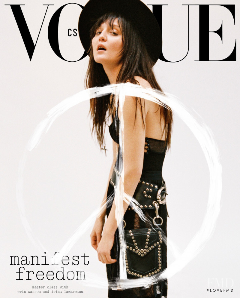 Irina Lazareanu featured on the Vogue Czechoslovakia cover from April 2022