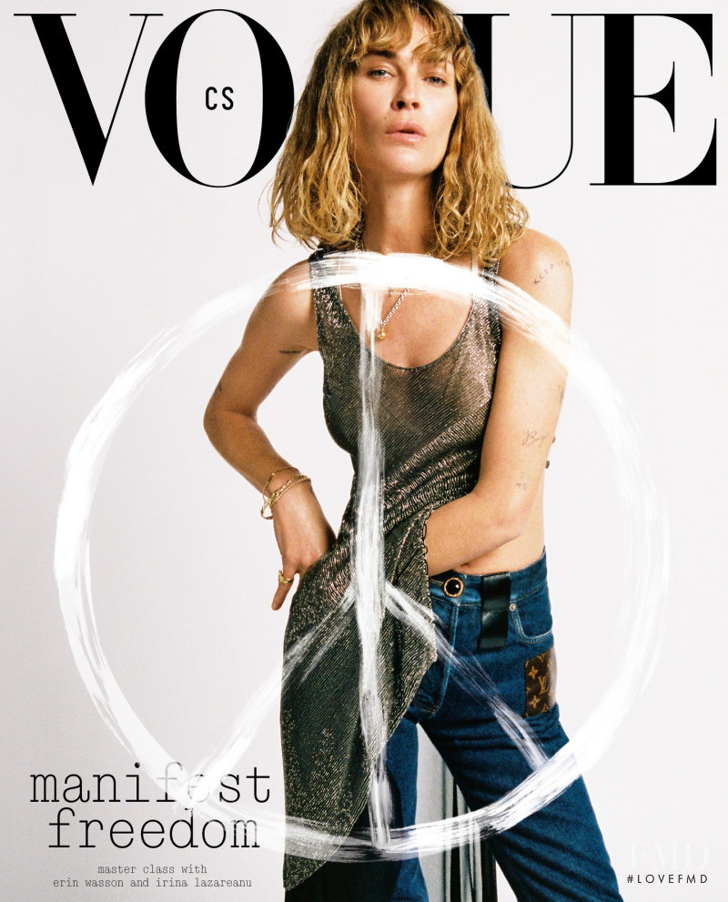Erin Wasson featured on the Vogue Czechoslovakia cover from April 2022