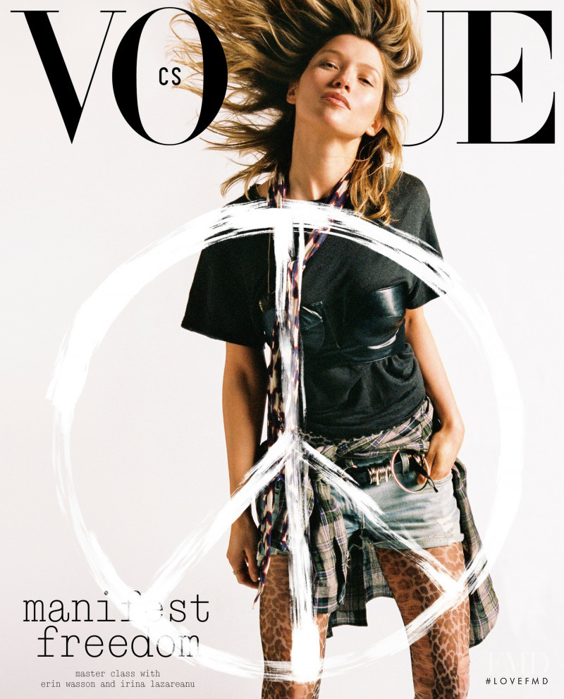 Hana Jirickova featured on the Vogue Czechoslovakia cover from April 2022