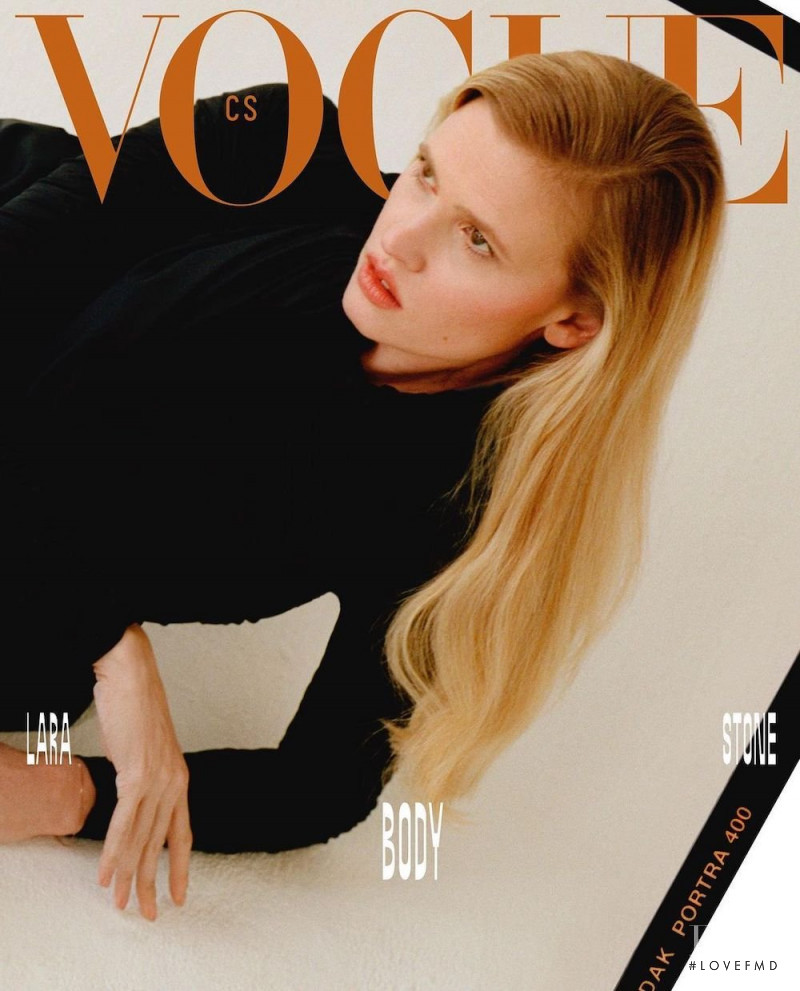 Lara Stone featured on the Vogue Czechoslovakia cover from March 2022