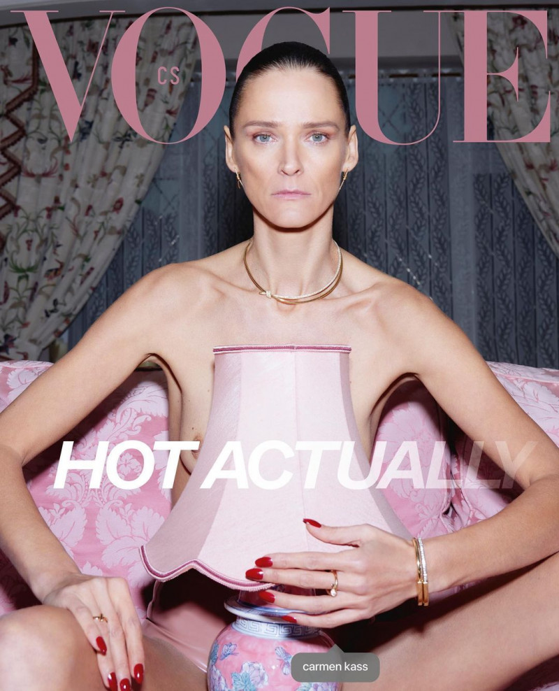 Carmen Kass featured on the Vogue Czechoslovakia cover from February 2023