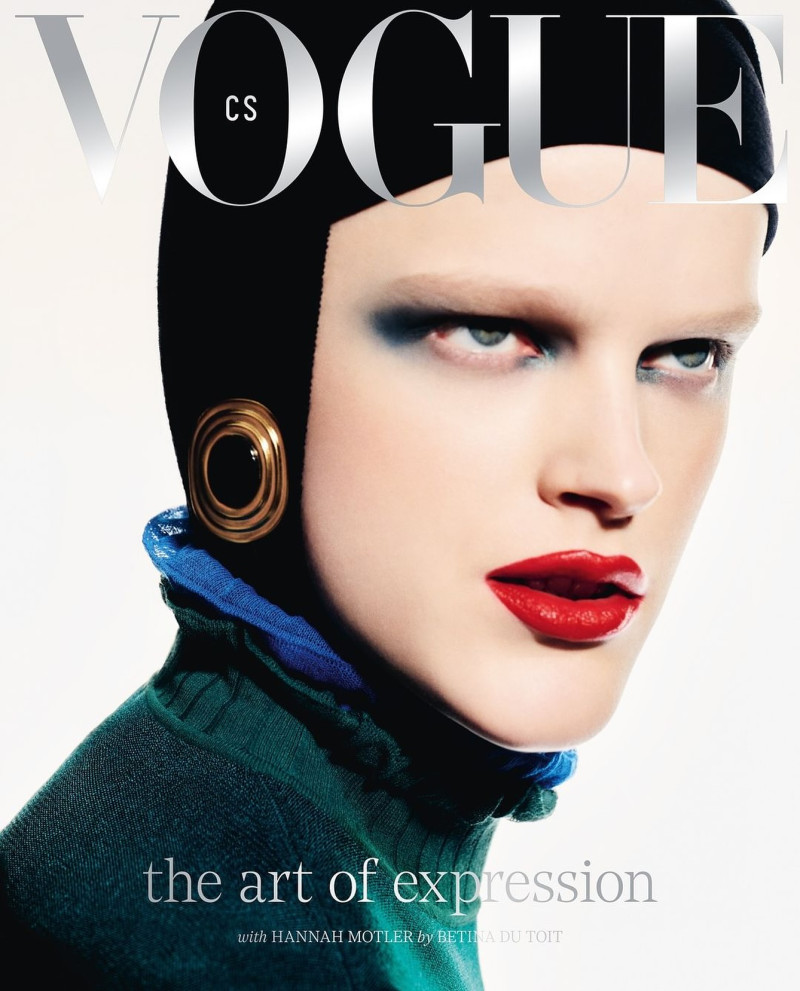 Hannah Motler featured on the Vogue Czechoslovakia cover from November 2024