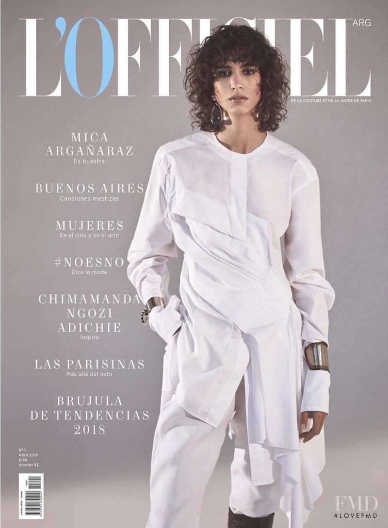 Mica Arganaraz featured on the L\'Officiel Argentina cover from April 2018