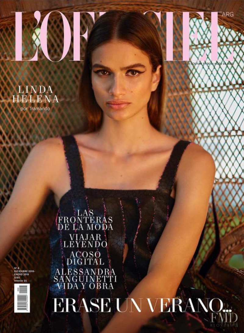 Linda Helena featured on the L\'Officiel Argentina cover from December 2018