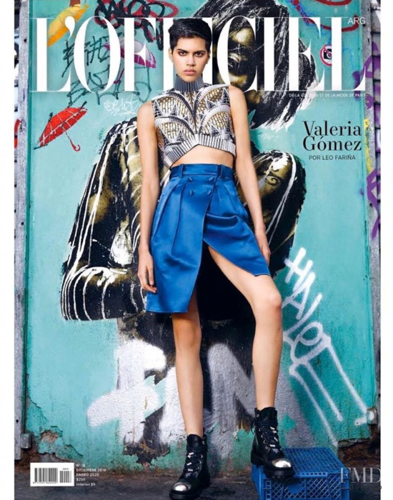 Valeria Gomez featured on the L\'Officiel Argentina cover from December 2019