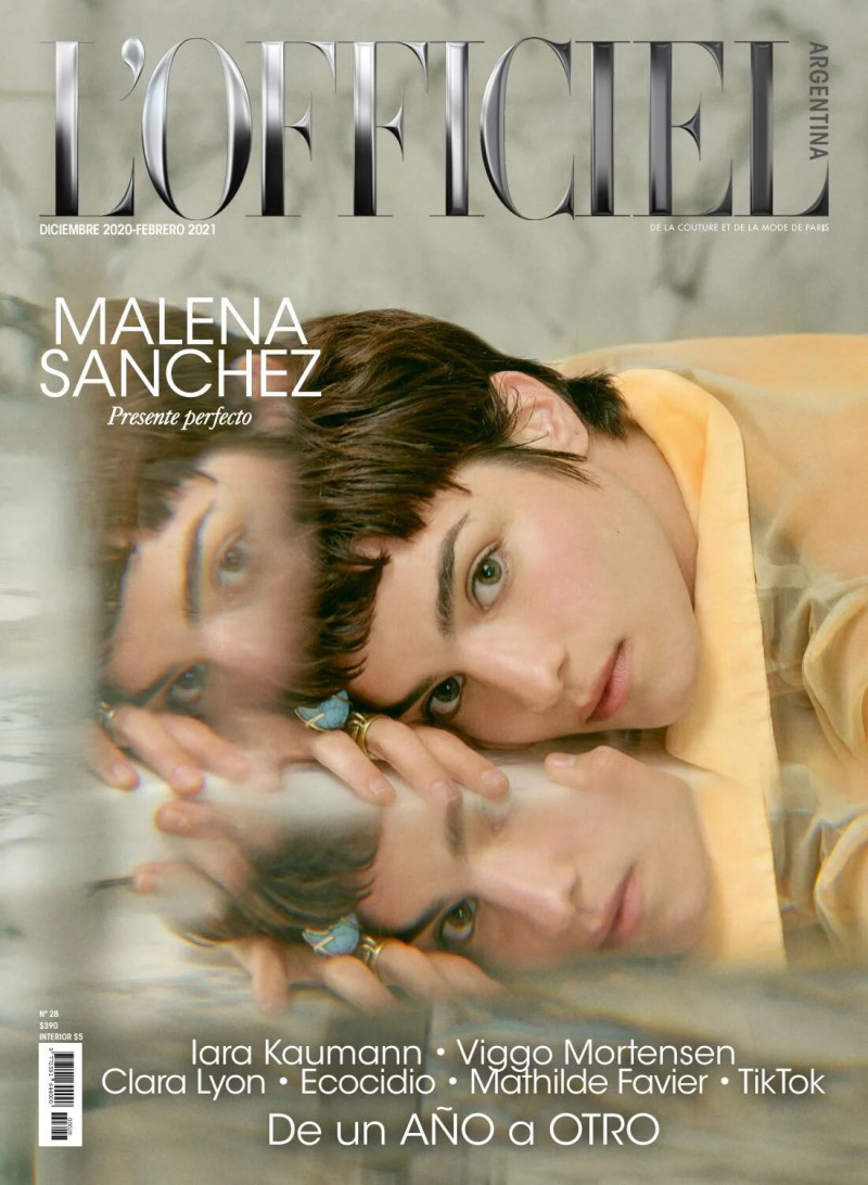 Malena Sanchez featured on the L\'Officiel Argentina cover from December 2020