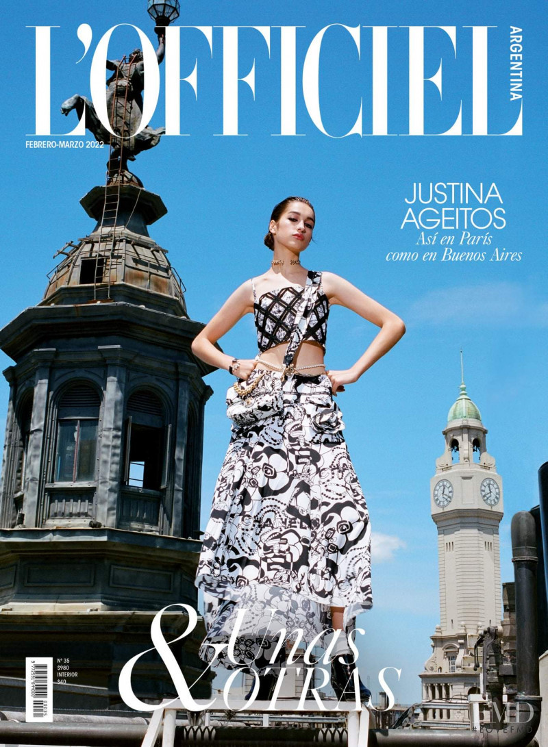 Justina Ageitos featured on the L\'Officiel Argentina cover from February 2022
