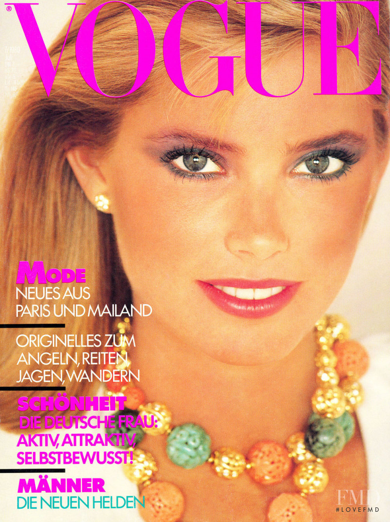 Kelly Emberg featured on the Vogue Germany cover from July 1980