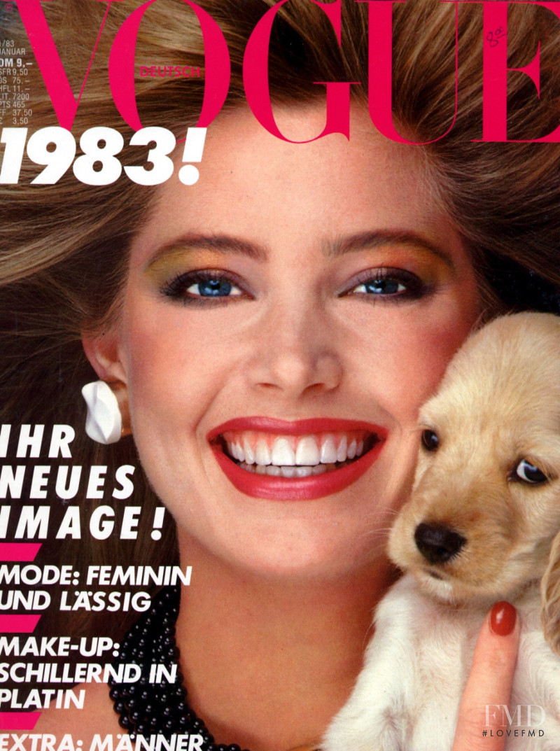 Kelly Emberg featured on the Vogue Germany cover from January 1983