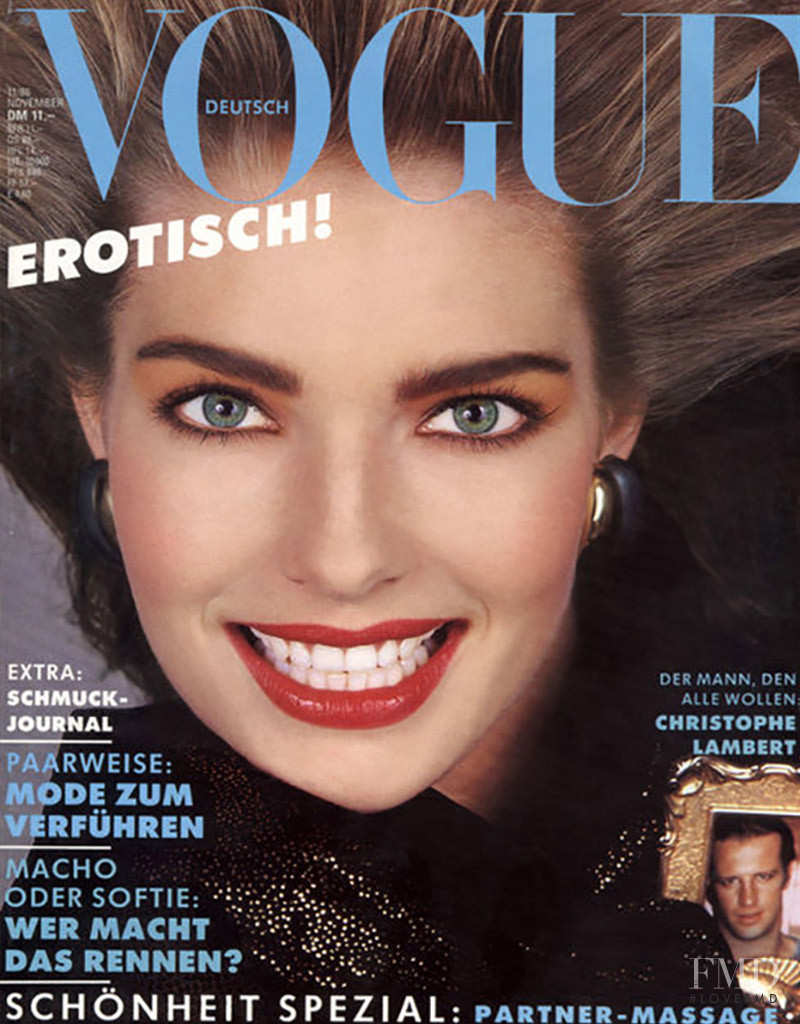 Jeanette Hallen featured on the Vogue Germany cover from November 1984