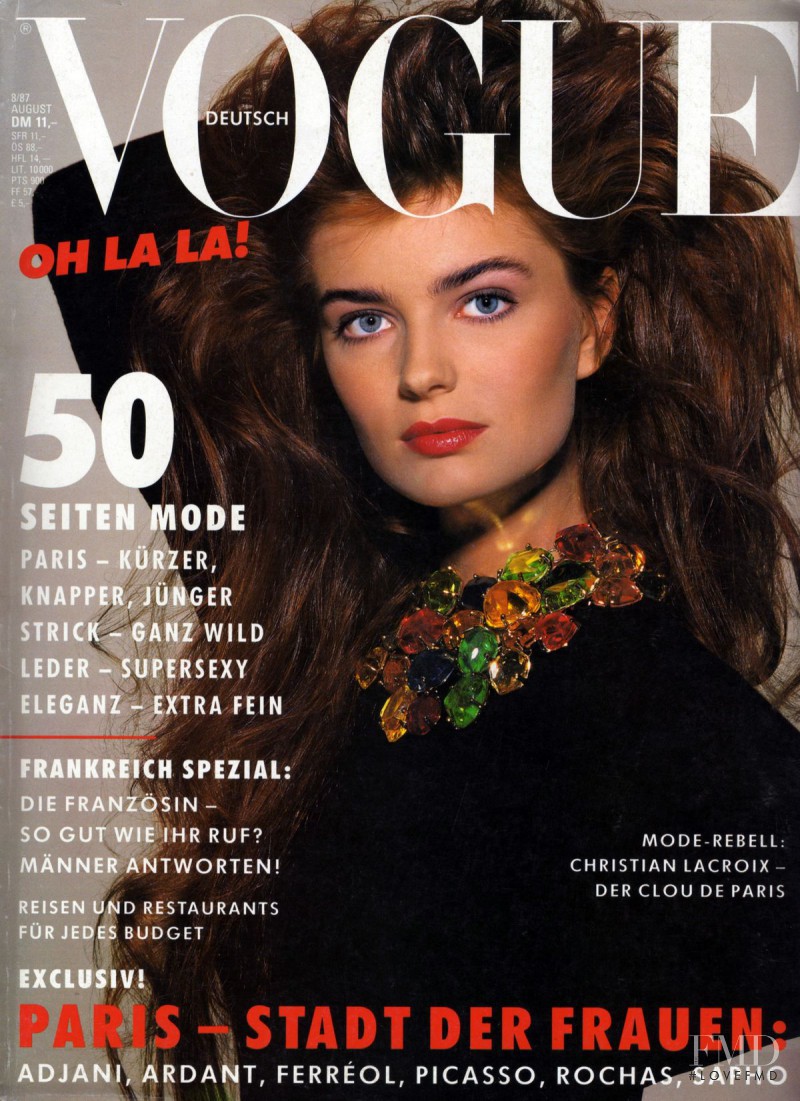 Cover of Vogue Germany with Paulina Porizkova, August 1987 (ID:3145)|  Magazines | The FMD