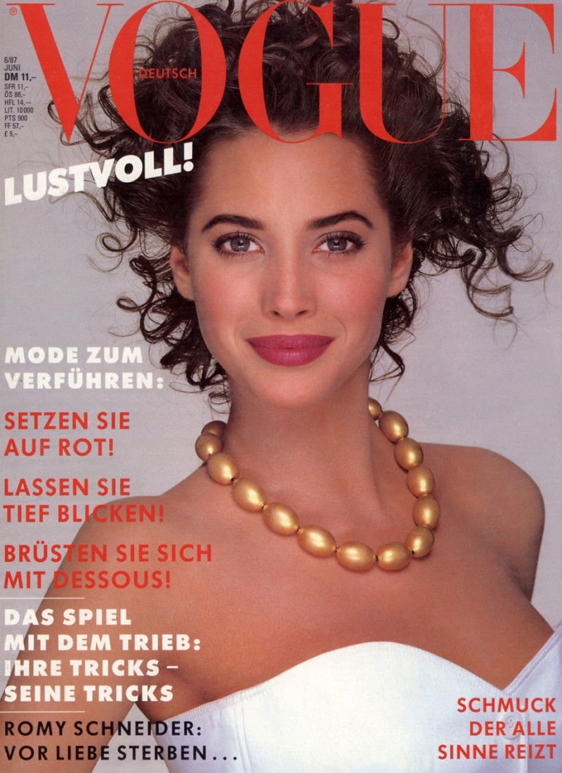 Christy Turlington featured on the Vogue Germany cover from June 1987