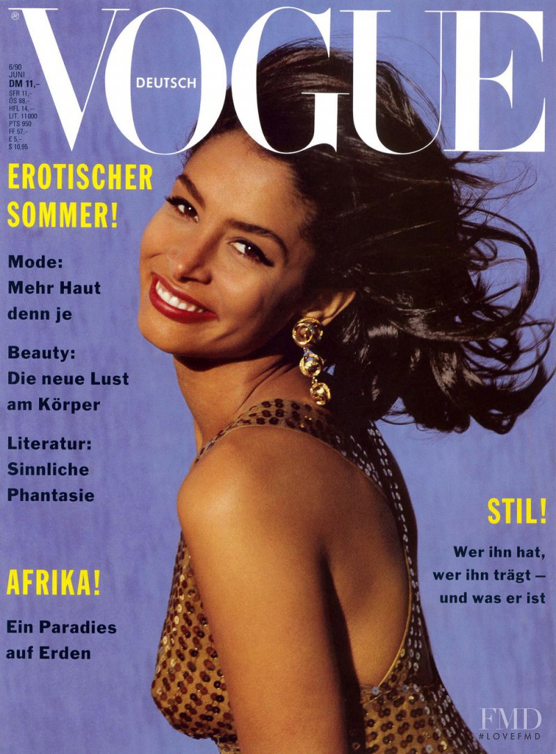 Kara Young featured on the Vogue Germany cover from June 1990