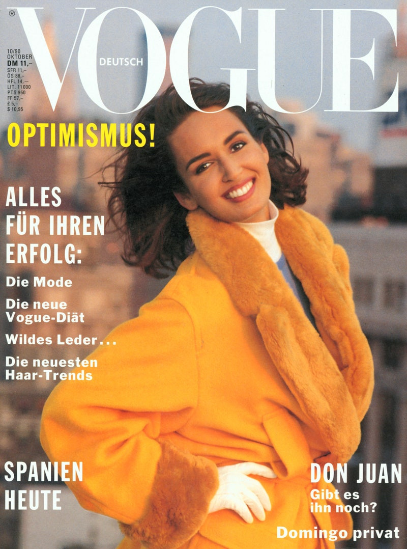 Gail Elliott featured on the Vogue Germany cover from October 1990