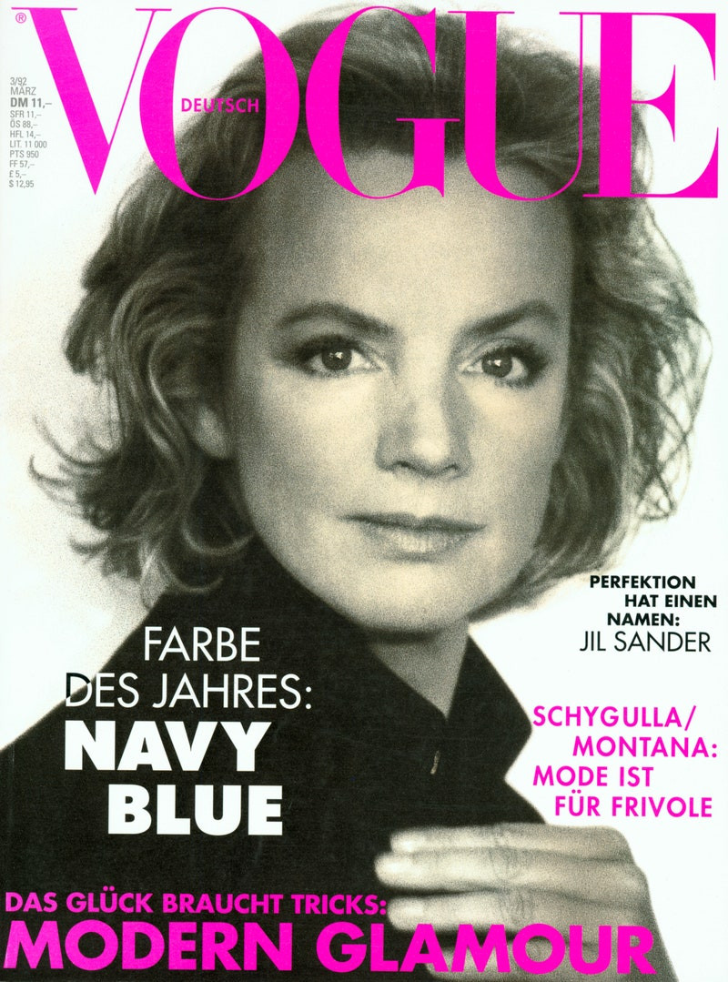 Jil Sander featured on the Vogue Germany cover from March 1992