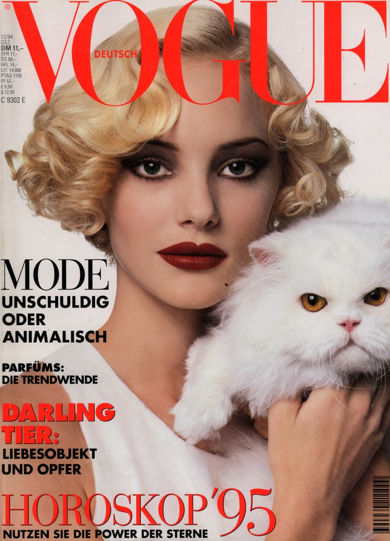 Jaime Rishar featured on the Vogue Germany cover from December 1994