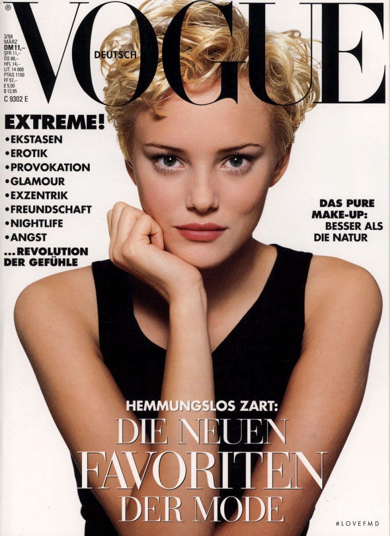 Jaime Rishar featured on the Vogue Germany cover from March 1994
