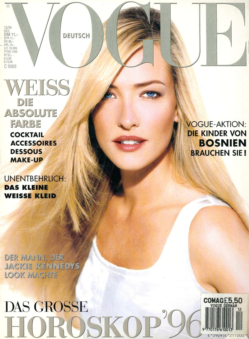 Tatjana Patitz featured on the Vogue Germany cover from December 1995