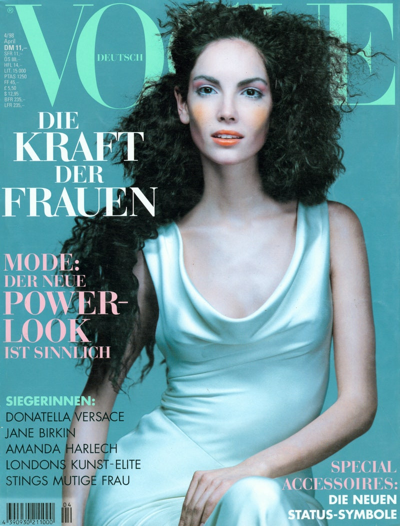Eugenia Silva featured on the Vogue Germany cover from April 1998
