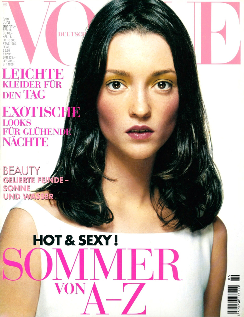 Audrey Marnay featured on the Vogue Germany cover from June 1998