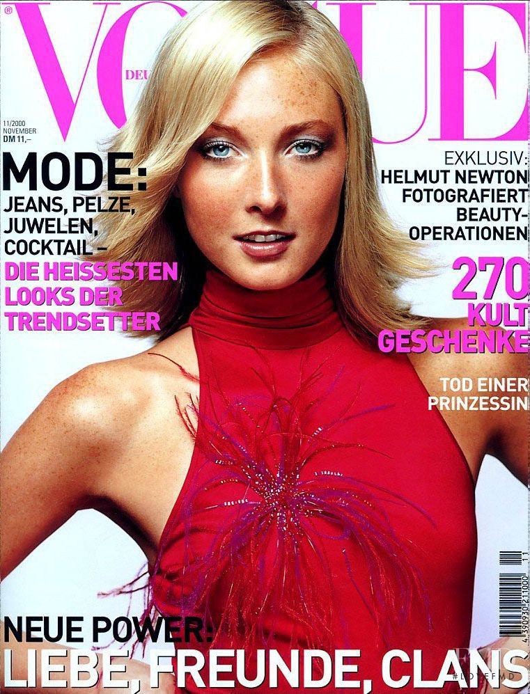 Maggie Rizer featured on the Vogue Germany cover from November 2000