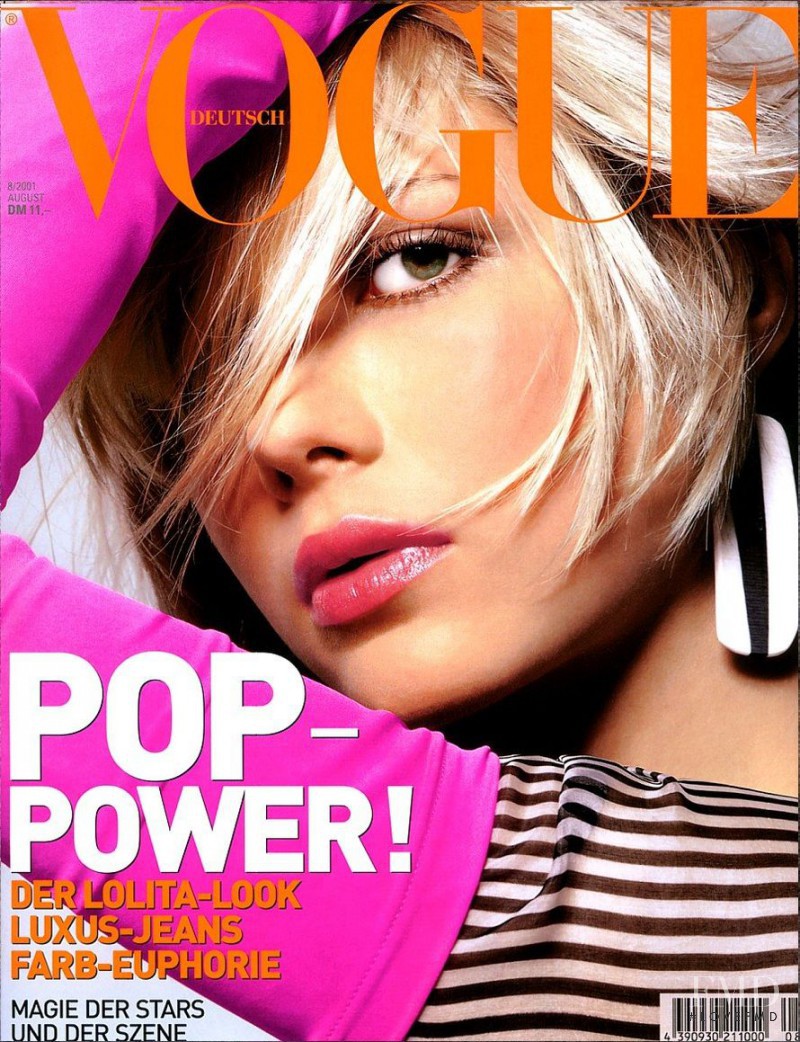 Ana Claudia Michels featured on the Vogue Germany cover from August 2001