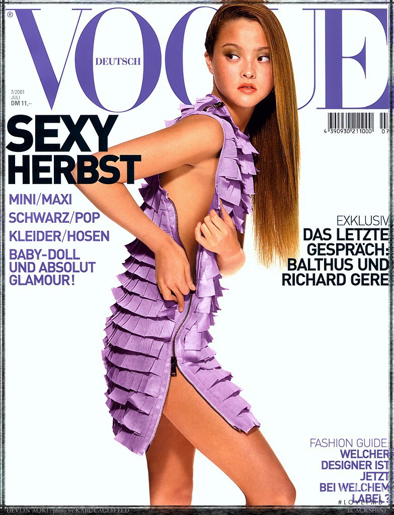Devon Aoki featured on the Vogue Germany cover from July 2001