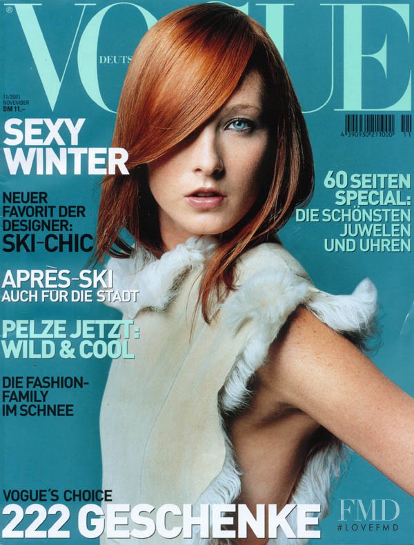 Maggie Rizer featured on the Vogue Germany cover from November 2001