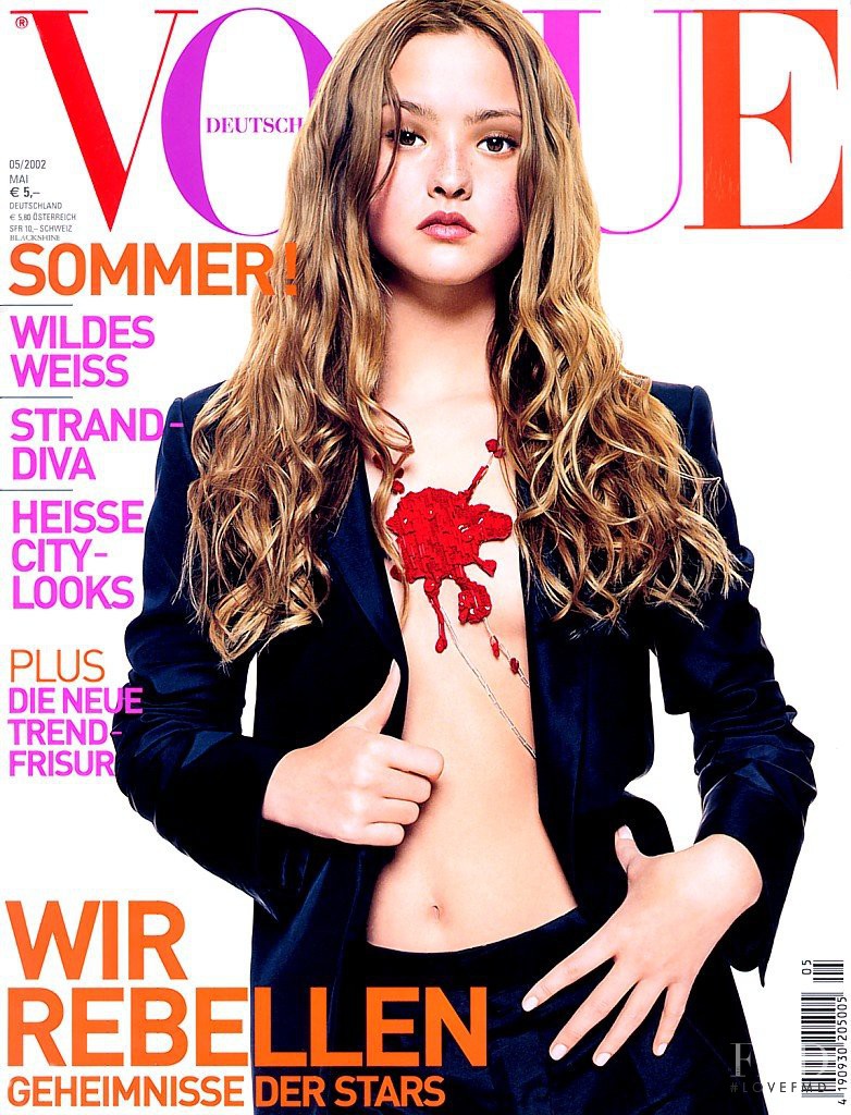 Devon Aoki featured on the Vogue Germany cover from May 2002