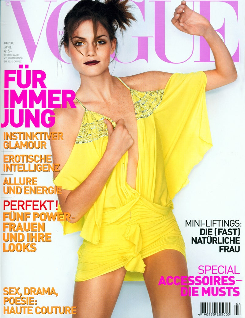 Mini Anden featured on the Vogue Germany cover from April 2003