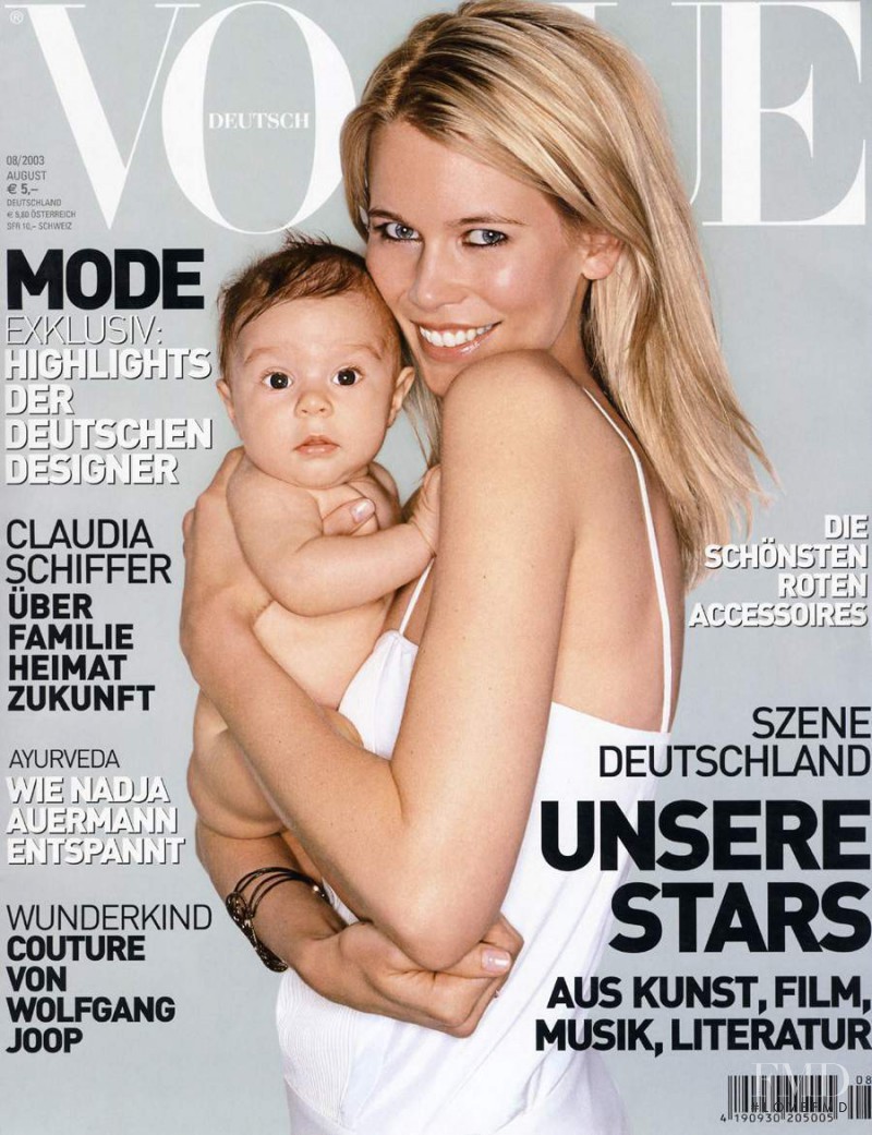 Claudia Schiffer featured on the Vogue Germany cover from August 2003