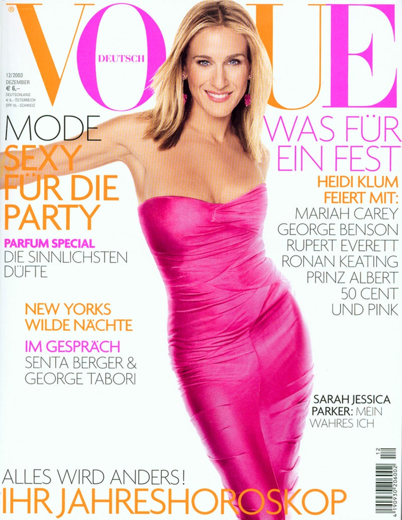 Sarah Jessica Parker featured on the Vogue Germany cover from December 2003