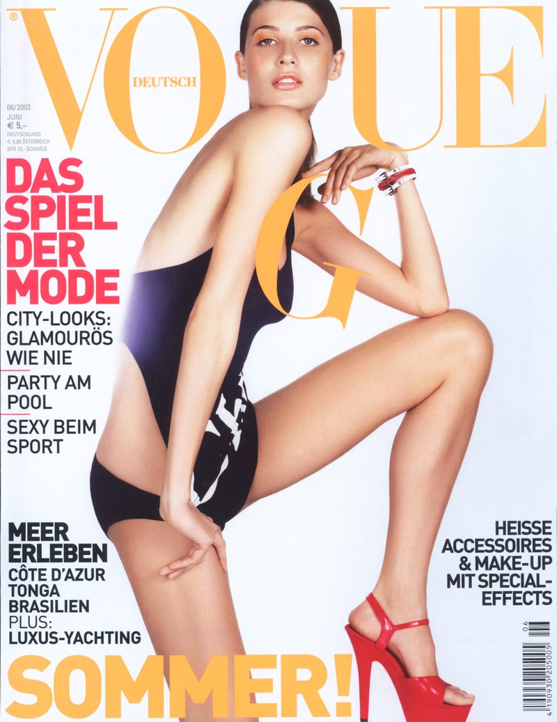 Michelle Alves featured on the Vogue Germany cover from June 2003