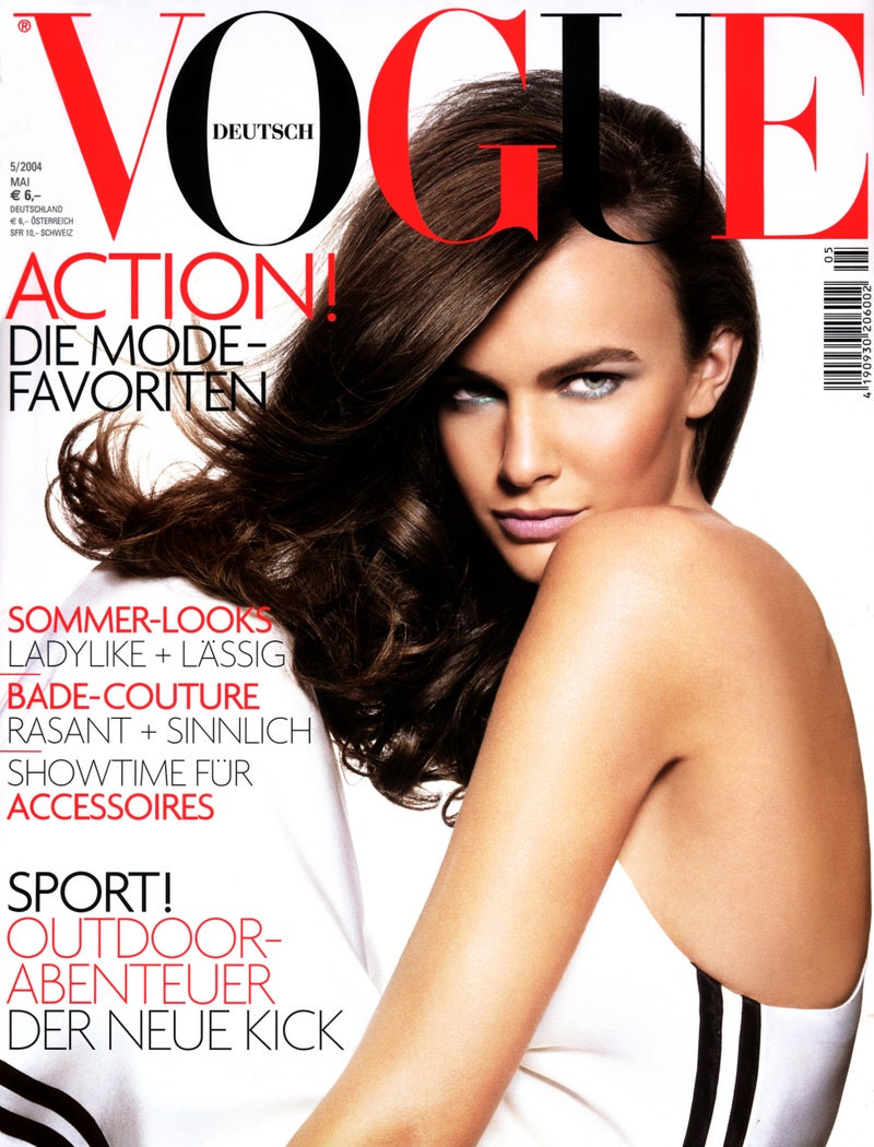 Filippa Hamilton featured on the Vogue Germany cover from May 2004