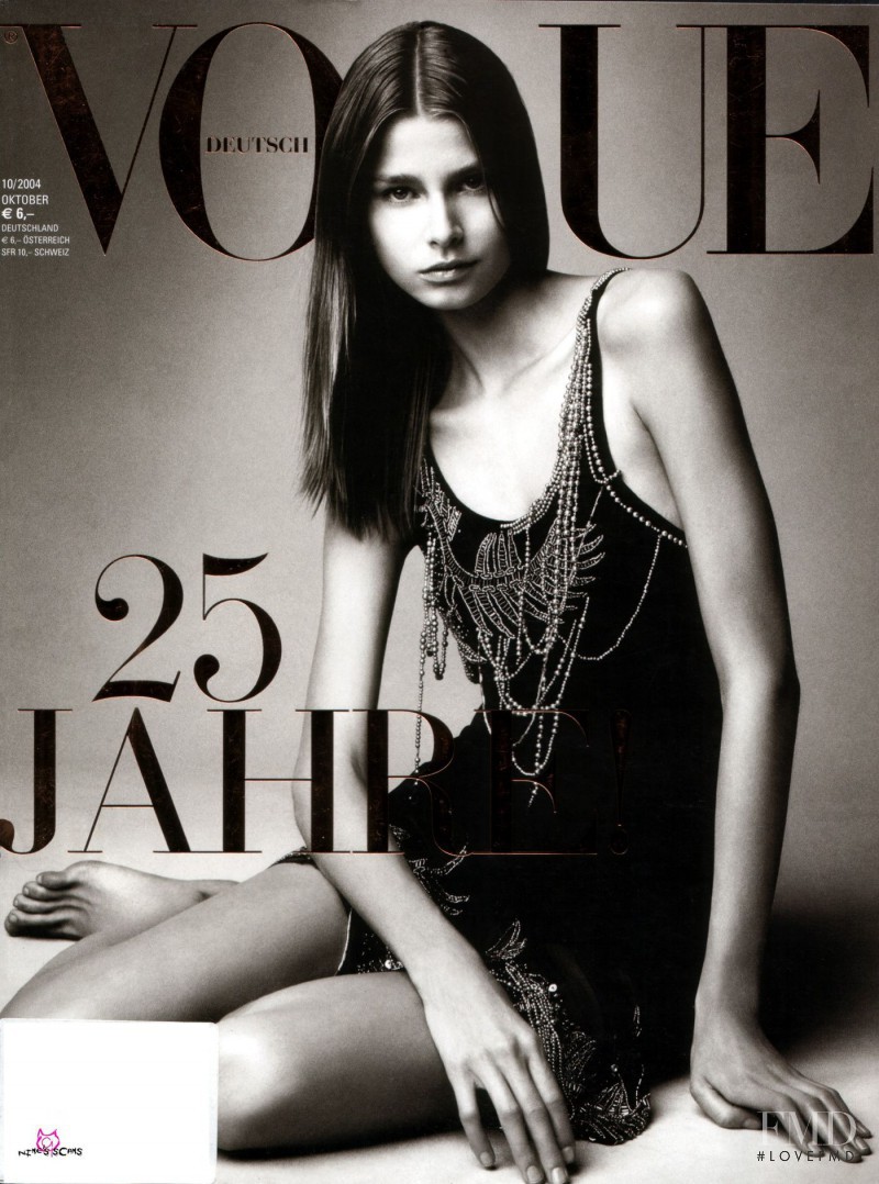 Hana Soukupova featured on the Vogue Germany cover from October 2004