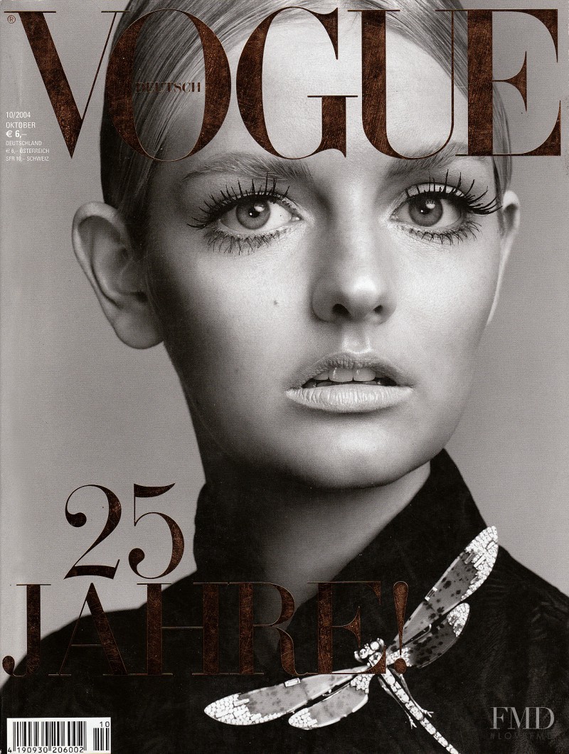 Lydia Hearst featured on the Vogue Germany cover from October 2004